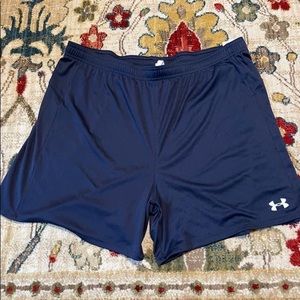 Under Armour navy athletic shorts are new without tags. Sz XL.